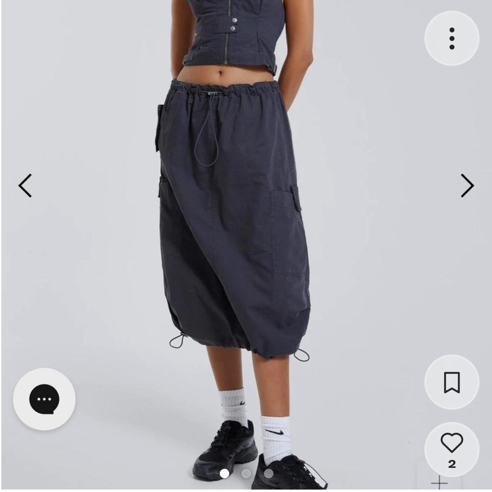 Jaded London grey parachute cargo skirt in size US10